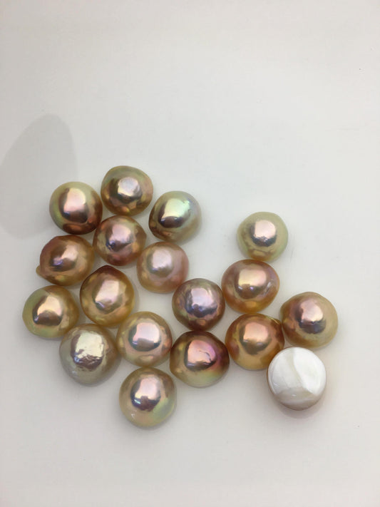 18cs AAA 12-13mm Baroque Freshwater Mabe Natural Mix Color Rainbow Freshwater Pearls,no hole,MB-T46