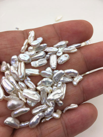 39grams AAA 3-7mm Small white keshi pearls,loose pearl beads,no hole,ZS-127-1-2