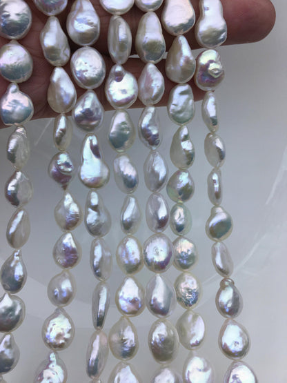 AAA 10-11mm White Drop Coin freshwater pearls,diy bead,flat round pearl bead,COIN12-2A-2-6