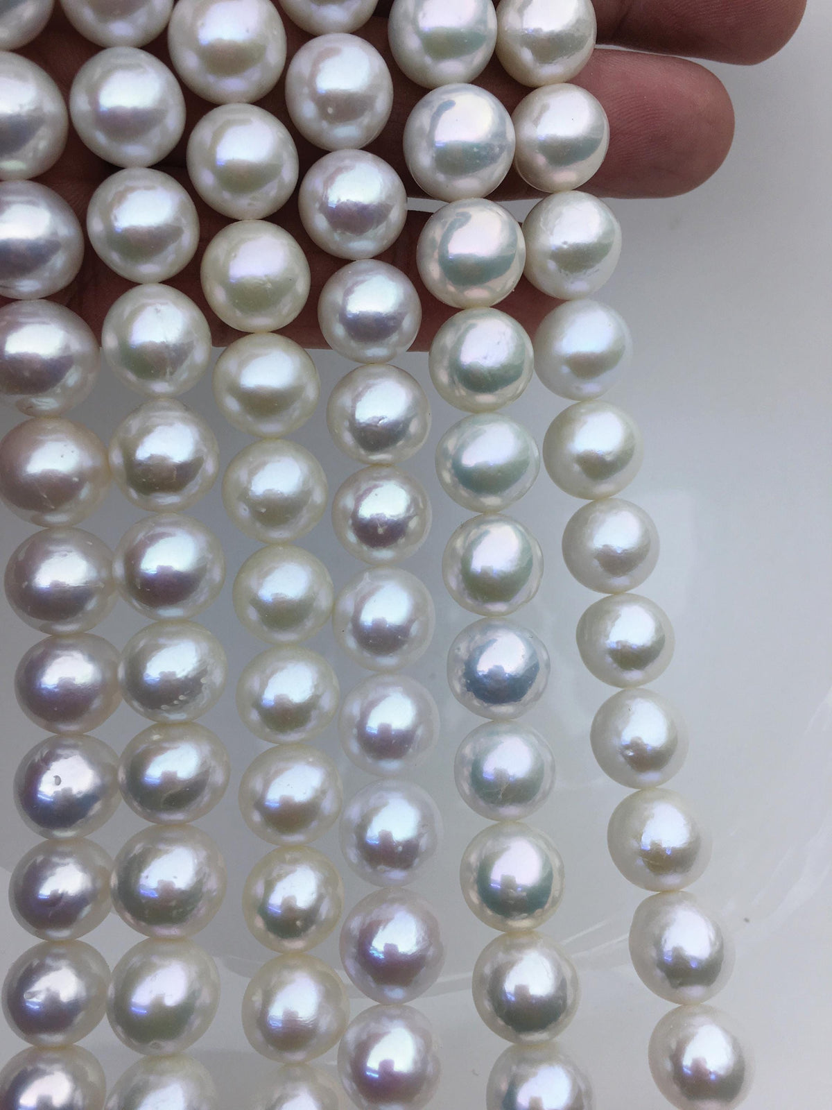 AAA- 10-12mm white round freshwater pearls, loose pearl beads, round pearl string, pearl necklace DIY jewelry material, RP11-3A-6