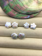2 pairs AAA+ 11-13mm White Plum blossom Shape Freshwater Pearl White loose Beads Piar,wholesale,ZS-103-37-2