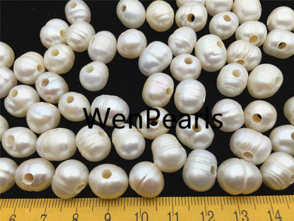 30pcs AA 11-12mm white potato pearls, 3mm large hole, direct my pearl farm, pearl bead SALE, large hole pearls, 30pcs, CR11-A-1