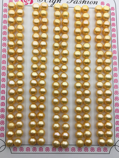 10 pairs AAA 4.5-5mm Seed Yellow Golden button round pearls pairs,loose pearls,BTN4-4A-2