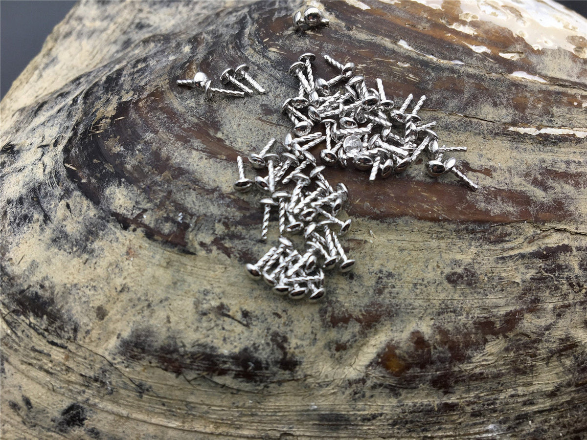 10pcs 2.5mm diameter head Sterling Silver head pins 20 gauge, silver finding, ASL-PN-001