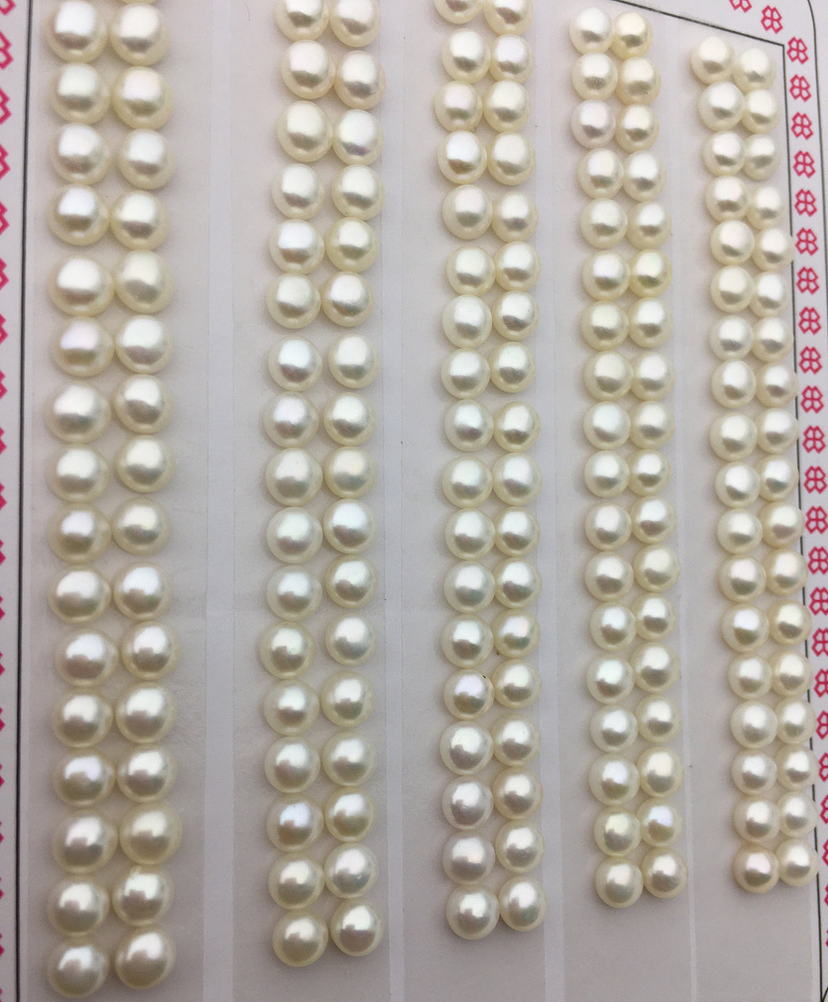 AAA 4.5-5mm Seed White button round pearls pairs, loose pearl beads, pearl earring, pearl stud, pearl earring stud supply, BTN4-4A-1-2