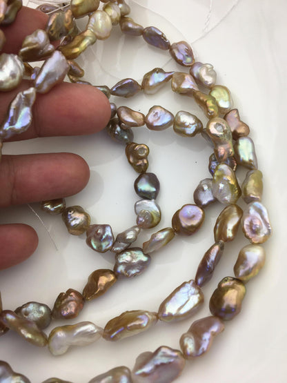 Bronze Keshi Freshwater Pearl Strand — 8–10 mm