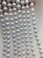 AA 8-9mm white baroque near round freshwater pearls, large hole, loose pearl beads material, gift for her necklace, Cultured pearl, RP8-T1