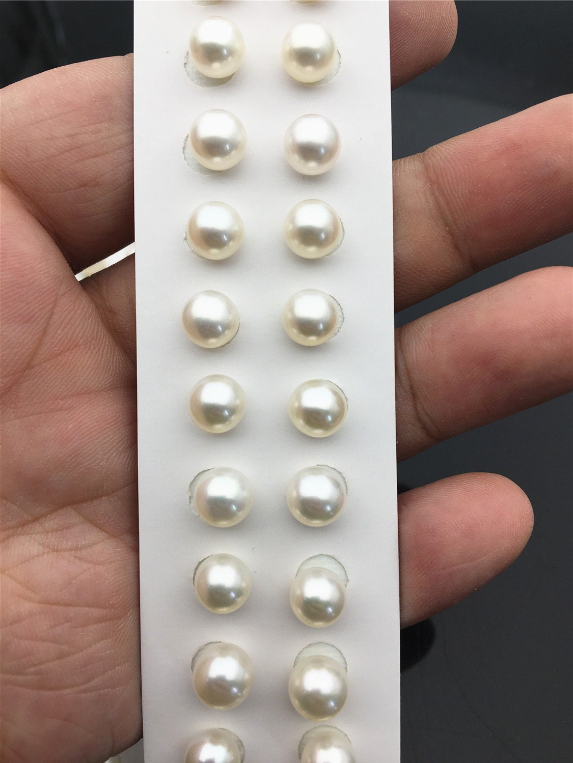 AAA 7.5-8mm/8-8.5mm white round freshwater pearls pair, for pearl earrings, for pearl ring, rp8-3ay-gj-1