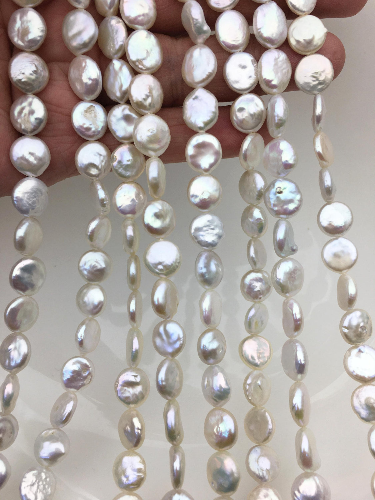 AA+ 10-11mm White Coin freshwater pearls,diy bead,flat round pearl bead,COIN12-2A-2-27