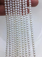 AAA 4-4.5mm white button near round freshwater pearls, 4mm seed pearl, white round pearl, full strand, pearl wholesale, RP4-3AY-GJ-2