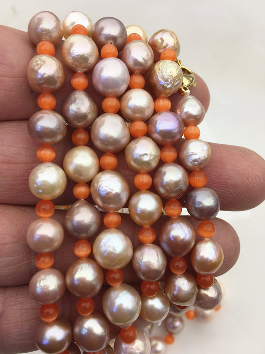 1pc 7'' AA+ 7-9mm mix pearl Bracelet,B8-T6-4
