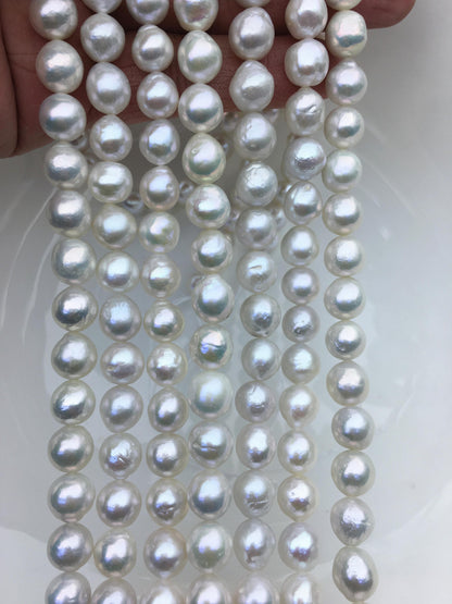AA+ 8-10mm white baroque drop Edison Freshwater Pearl,ED10-2A-2-44