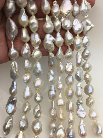 AA+ 10-13mm White Nugget Baroque Shape Freshwater Pearl,ZS-101-2