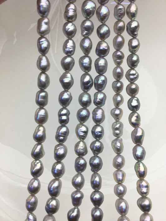 AAA 5-7mm gray baroque drop freshwater pearls,diy pearl beads,gift for her,Christmas,LR6-T8