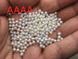 10pcs AAAA 3-3.5mm ROUND seed pearl bead, tiny pearls, white freshwater round loose pearl wholesale, no hole, half drilled, RP3-4A-1