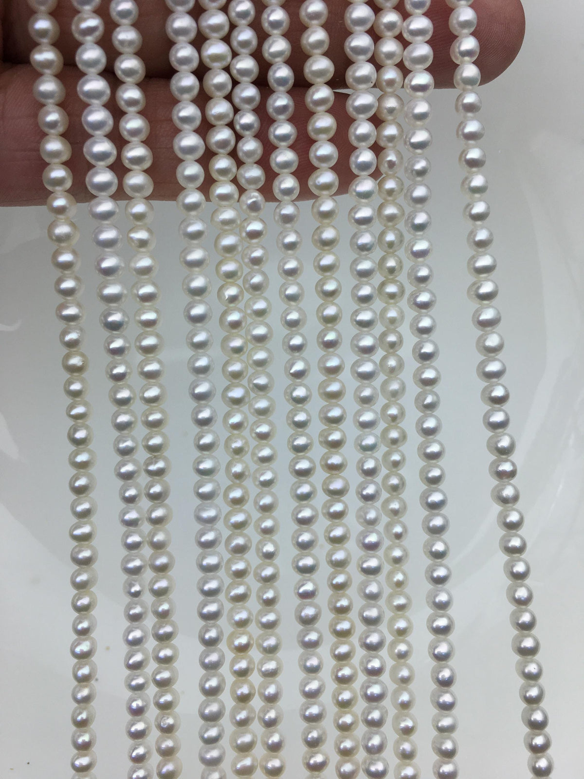 AAA 3.5-4mm white potato near round seed pearls, small pearl, for pearl necklace, for pearl bracelet, CR3-3A-2