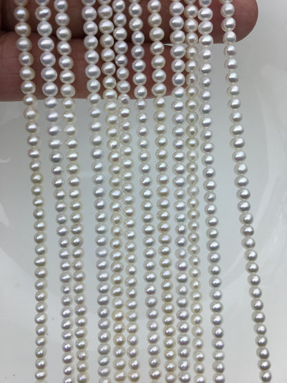 AAA 3.5-4mm white potato near round seed pearls, small pearl, for pearl necklace, for pearl bracelet, CR3-3A-2