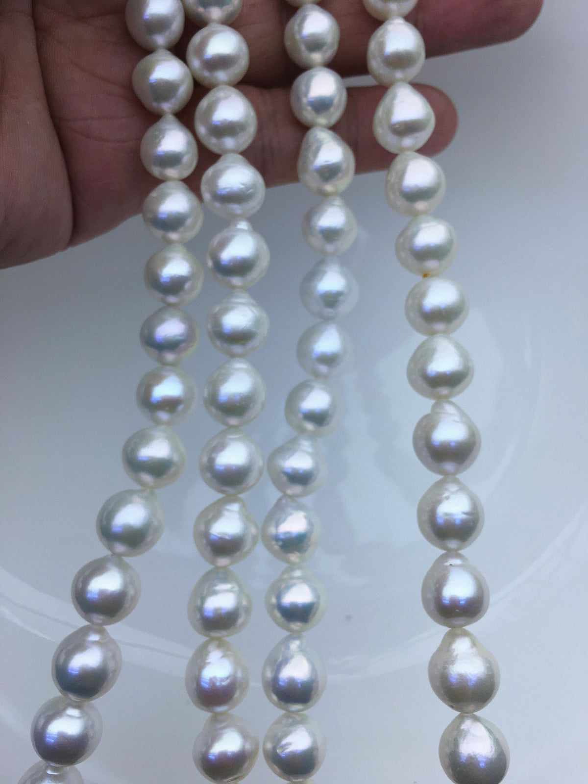 AA+ 9-11mm white short teardrop freshwater pearls, Christmas, for pearl necklace, LR10-T6