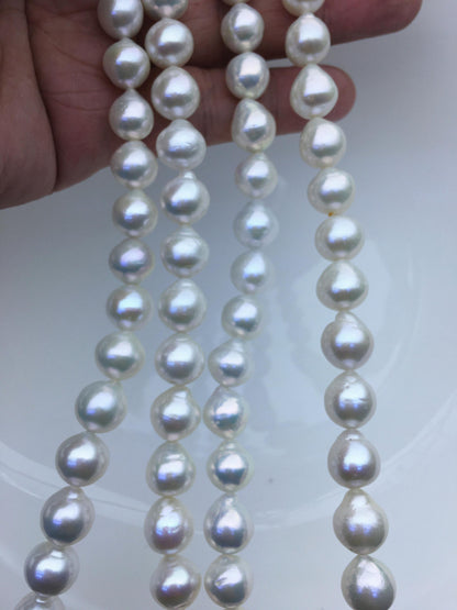 AA+ 9-11mm white short teardrop freshwater pearls, Christmas, for pearl necklace, LR10-T6