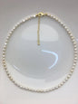 17+2'' AA 4-4.5mm white tiny rice freshwater Pearl necklace, genuine freshwater Pearl necklace, Natural Pearl Necklace, NPN1-T57