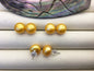 1 pair AAA 10-11mm Yellow Gold Pearl stud earrings, Sterling Silver, Wedding stud earrings, bridal, wedding party earrings, SE1-T28