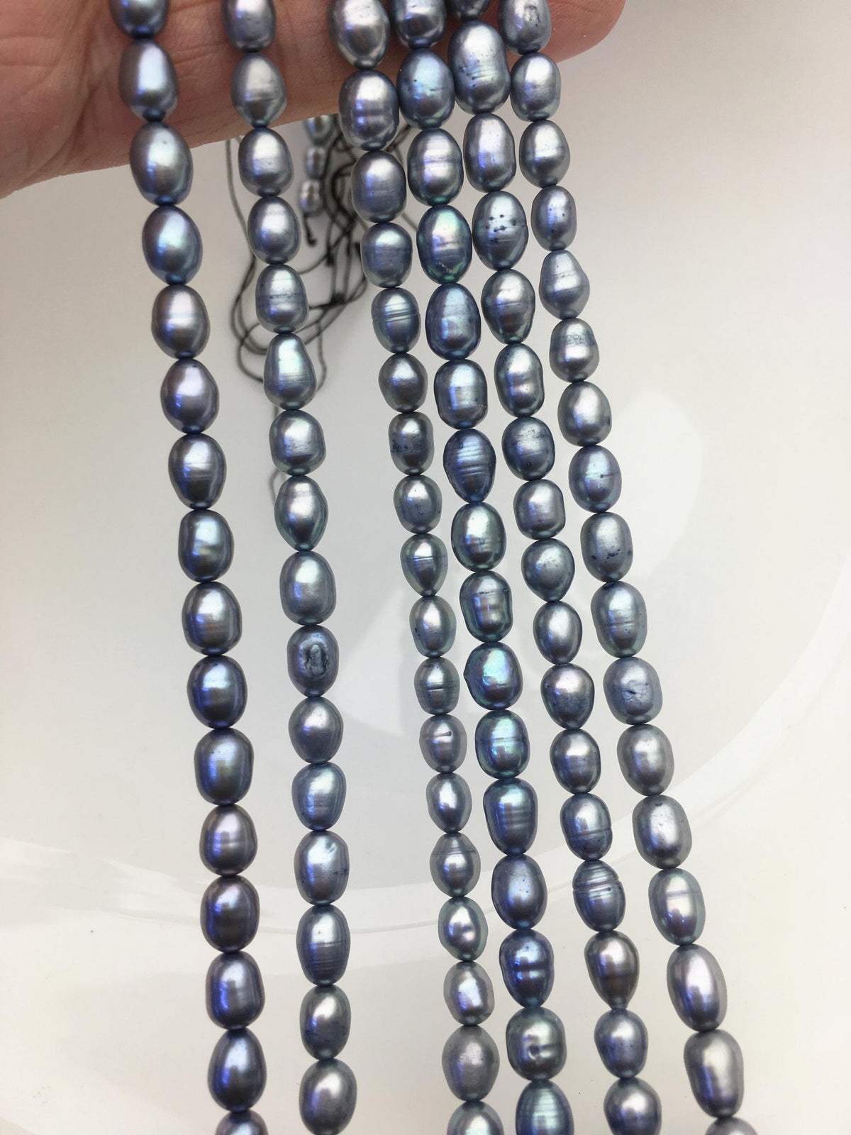 AA 5-5.5mm gray blue freshwater pearls,LR5-T4