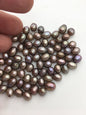 30pcs AAA 6-7mm brown freshwater pearl,0.9mm top half hole,LR6-T4