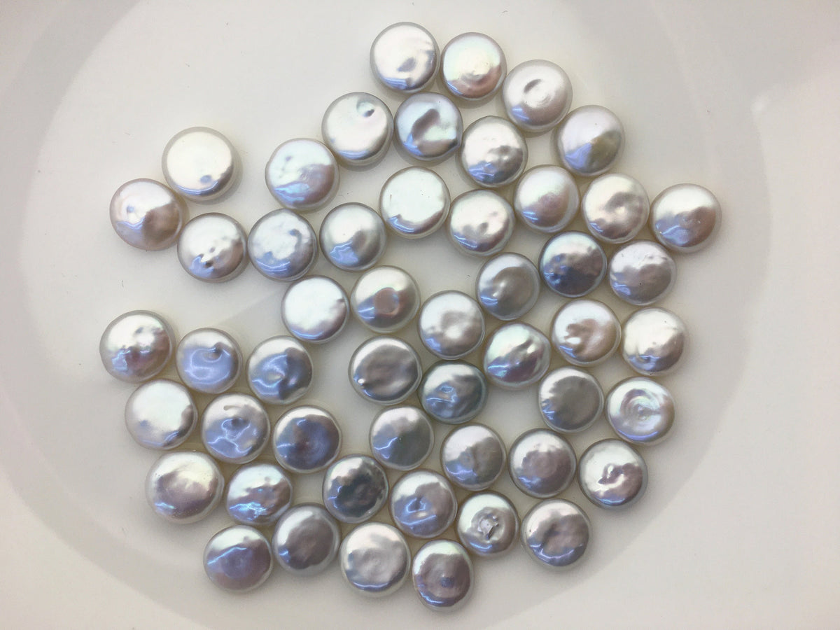 10pcs AAA+ 11-12mm white coin freshwater pearls, flat pearl bead strings,flat round pearls,no hole,COIN11-3A-2