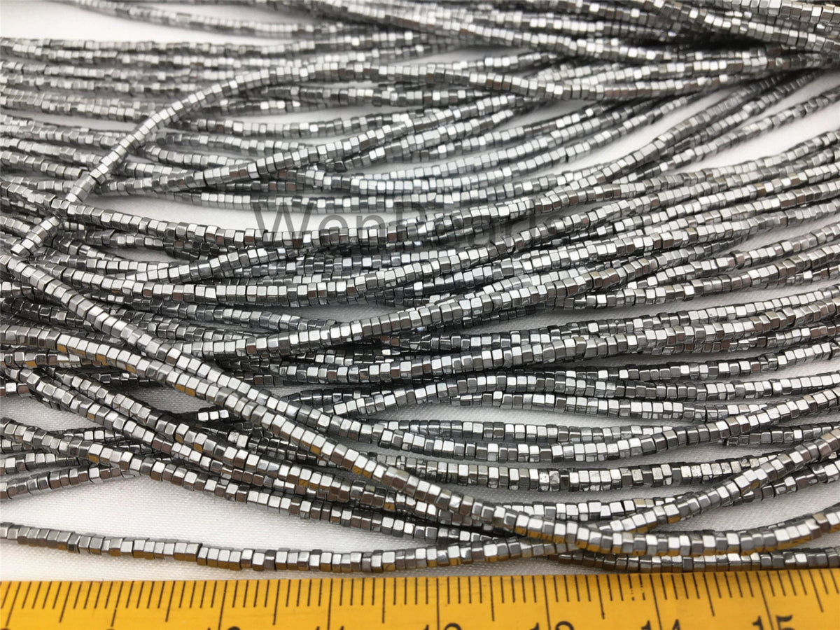 Hematite silver Gray,White Gold,1x2mm Rondelle Beads,AAA, 380 beads,15.5 inches,G50-B12-001