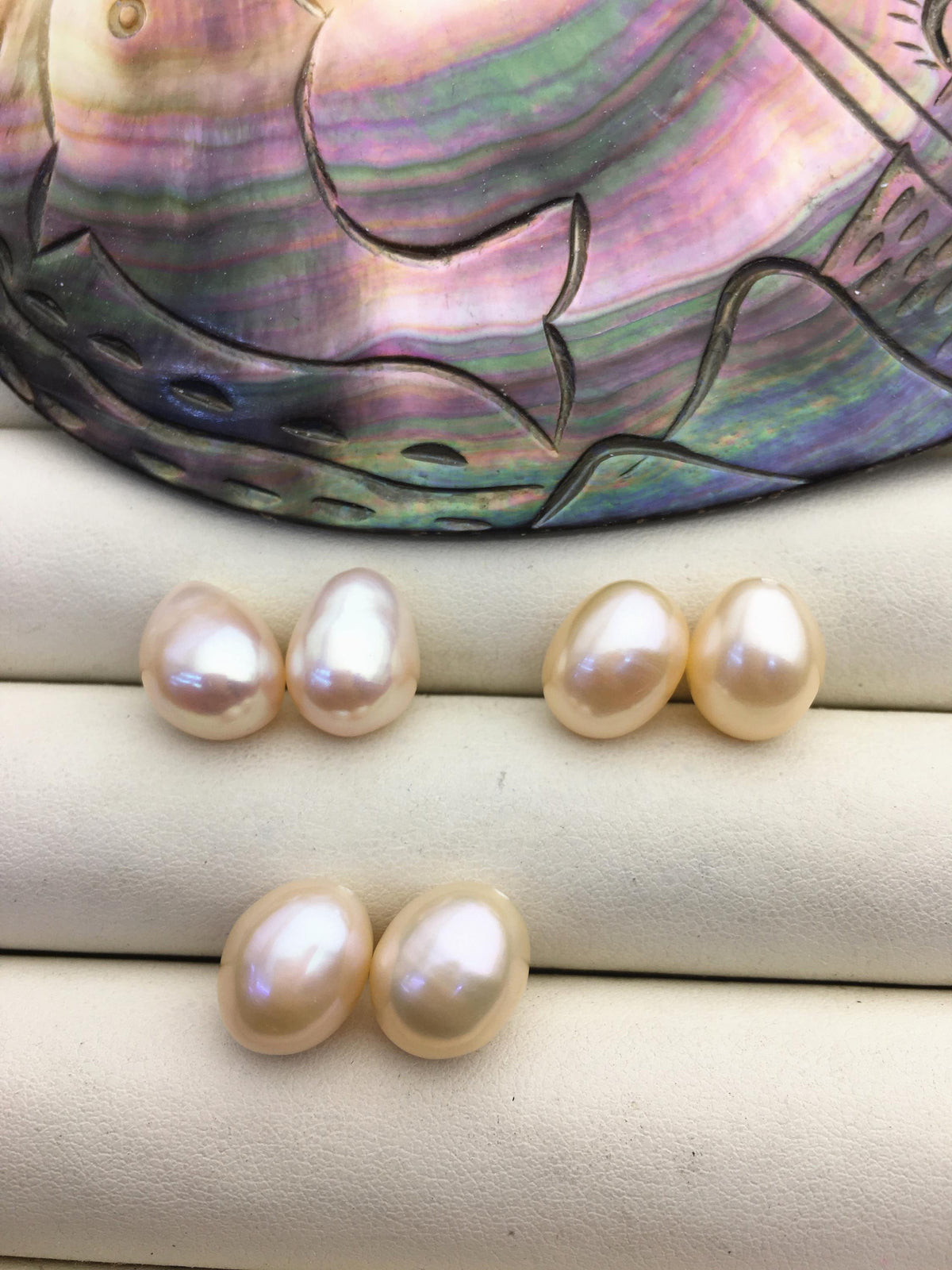 Pink Nugget Baroque Pearl Pairs — 9.4–10.2 mm, 2 Pairs
