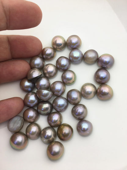 32pcs AAA 12-13mm Gray Purple Baroque Mabe Natural Rainbow Freshwater Pearls,no hole,MB-T6