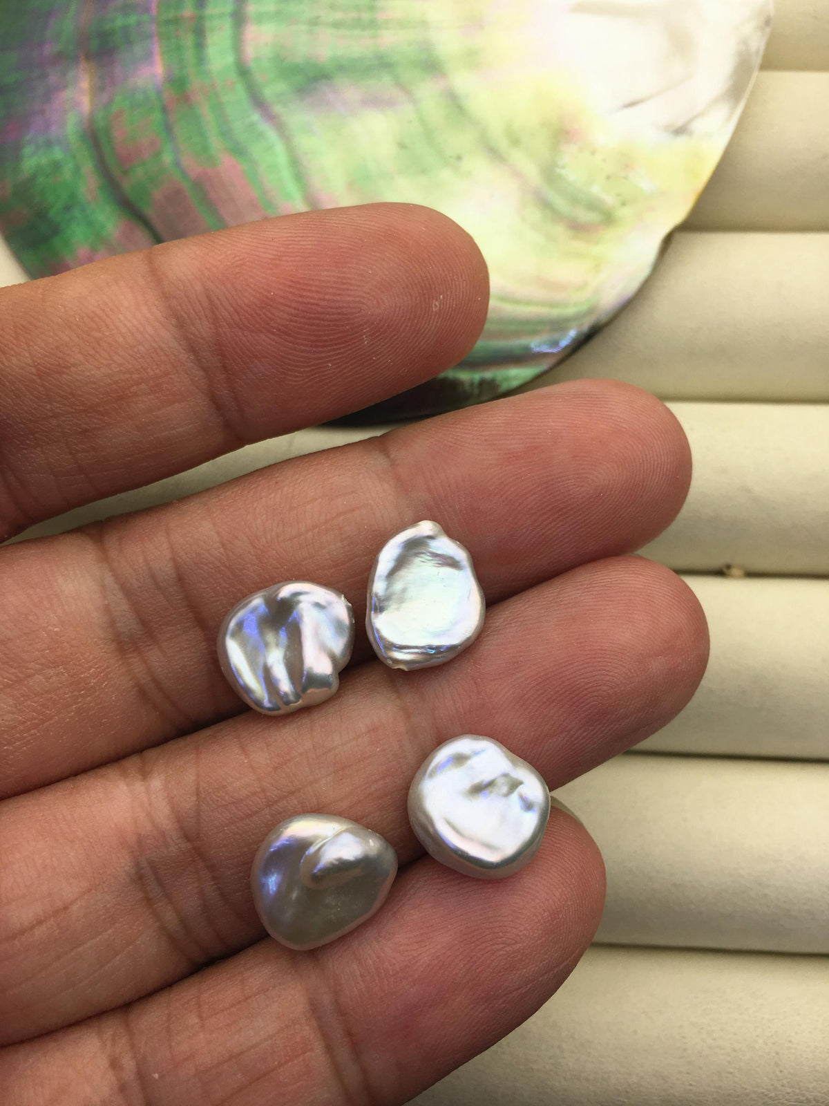 2 pairs AAA 10-11mm Gray keshi pearls Pair,for make stud earrings,baroque pearl,loose pearl beads,ZS-127-62-37
