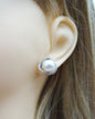 Big Sterling Silver S925 pearl stud earrings, genuine freshwater pearl earrings, bridesmaid, bridal, SE3-029
