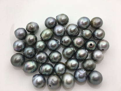 11-13mm big Single Drop Gray Green Tahitian pearl Leather Cord bracelet, SELECT leather color, Pearl Leather bracelet, Le10-004