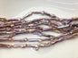 15.5'' AAA 5-8mm natural purple rainbow Toothpick pearls,ZS-80-25-8