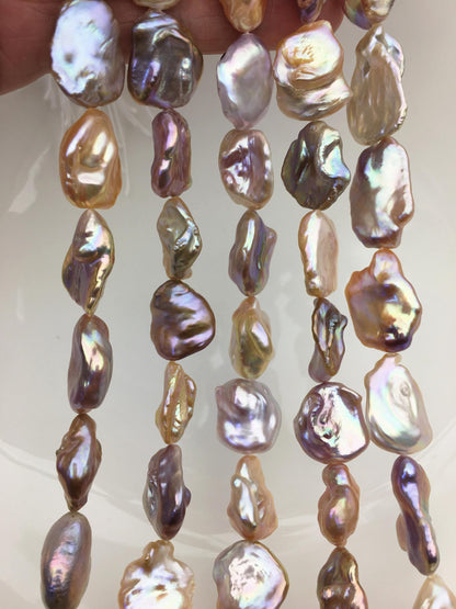 AAA 13-15mm natural pink purple keshi Freshwater Pearl, DIY Loose Freshwater Pearl, wholesale price, china wholesale pearl, ZS-200-121-3