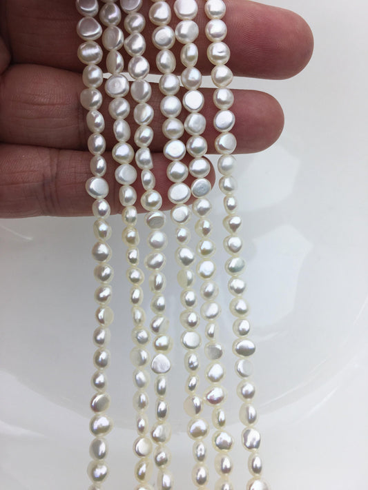 AAA+ 5-6mm Tiny white nugget freshwater pearls,irregular nugget freshwater pearl strand,cheap price,LM5-3A-11