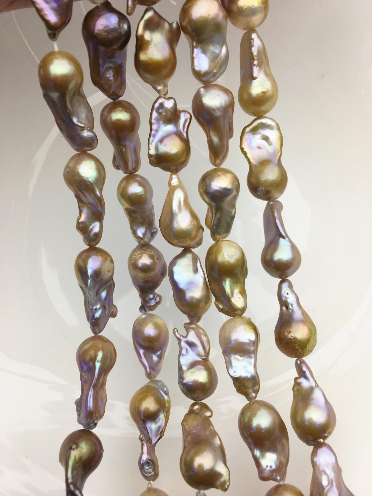 15.5'' 11-13mm Bronze flame ball pearl,FL15-2A-5-49