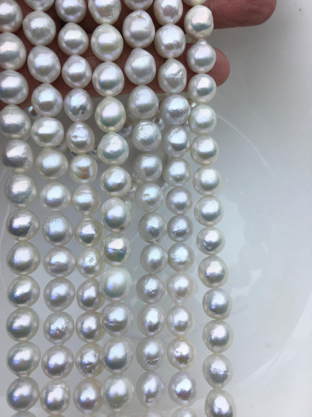 AA+ 8-10mm white baroque drop Edison Freshwater Pearl,ED10-2A-2-44