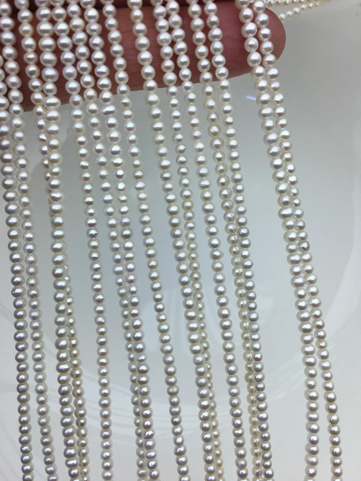 AA+ 2.5-3mm white seed pearls, white potato freshwater pearl, for pearl necklace, loose freshwater pearl, CR2-2A-1