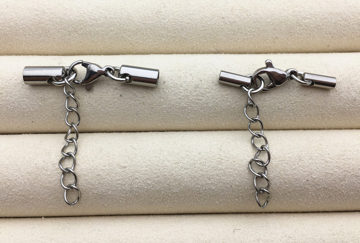 5pcs 2.2mm 3.2mm hole round leather cord bracelet necklace lobster clasp, stainless steel necklace bracelet clasp, AAL-002