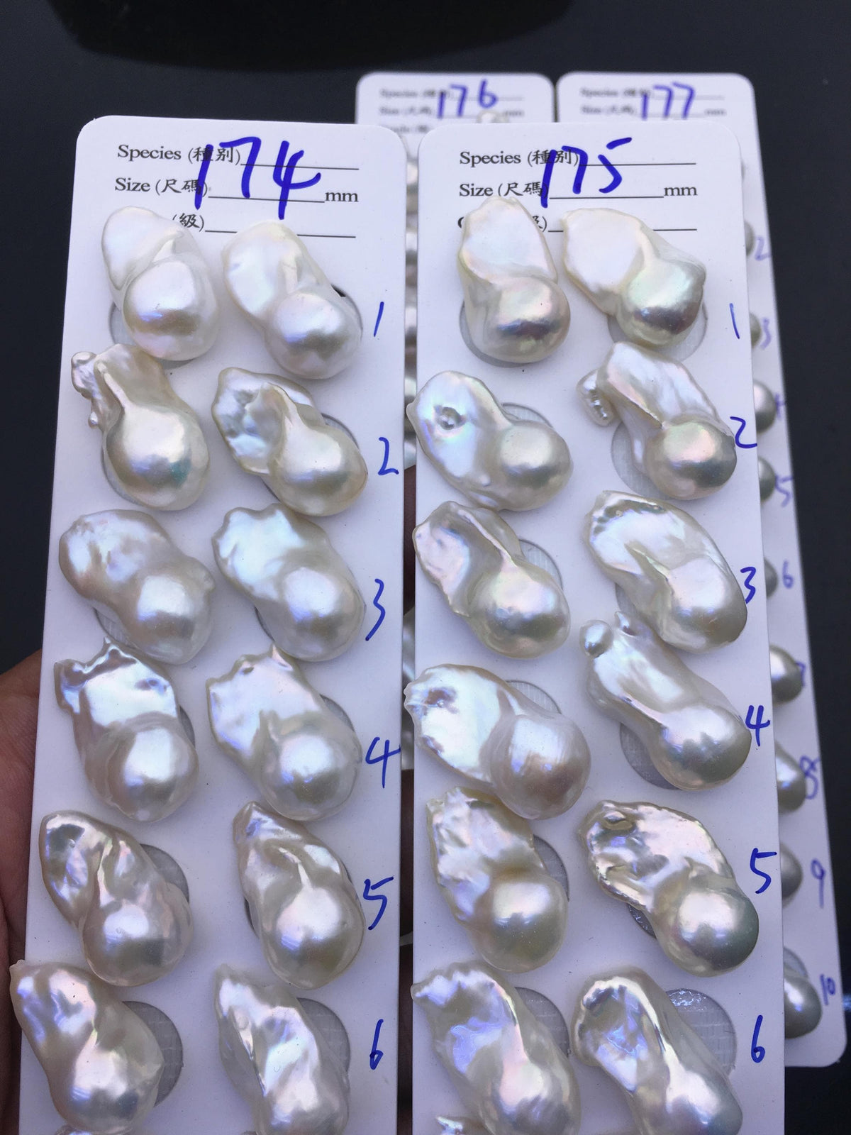AAA 13-15x18-22mm White Flame ball Pearl Pairs - large Baroque freshwater pearl pairs,top half hole,FL15-3A-8-71