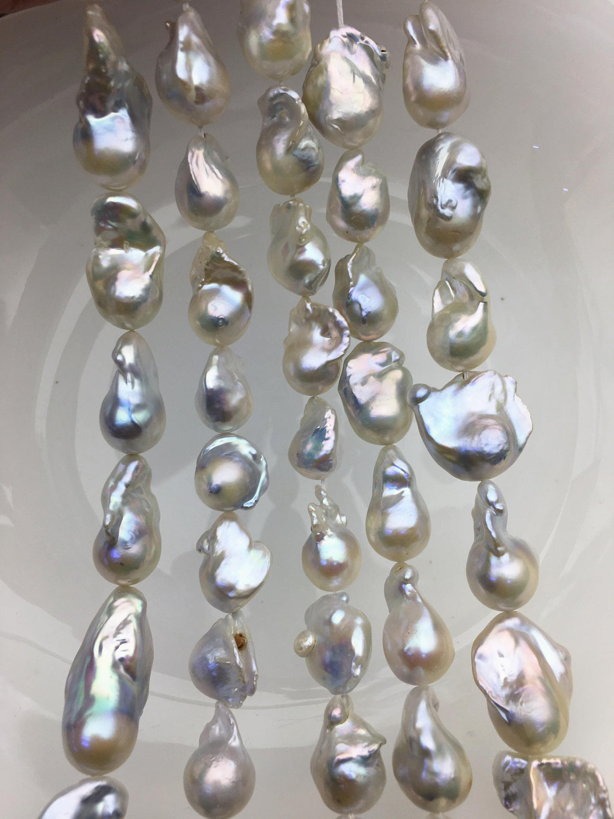 15.5'' AA 12-15mm white flame ball pearl,FL15-2A-5-30