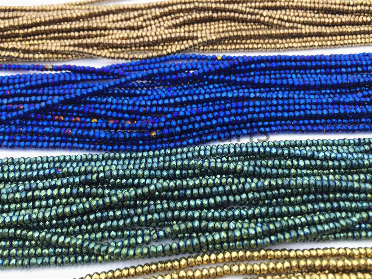 Hematite Multi Color - 2x3mm - Rondelle Beads - AAA - 200pcs - 15.5 inches - G50-B23-003