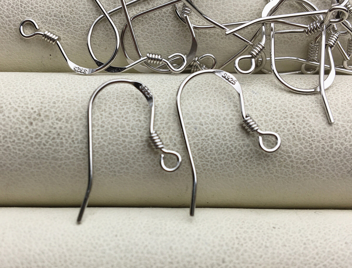 5 pairs 9x15mm Silver/Gold S925 sterling silver Fish Earring Hooks French Wire Hooks Hypo-allergenic Jewelry Findings, ASL-ER-002