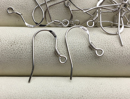 5 pairs 9x15mm Silver/Gold S925 sterling silver Fish Earring Hooks French Wire Hooks Hypo-allergenic Jewelry Findings, ASL-ER-002