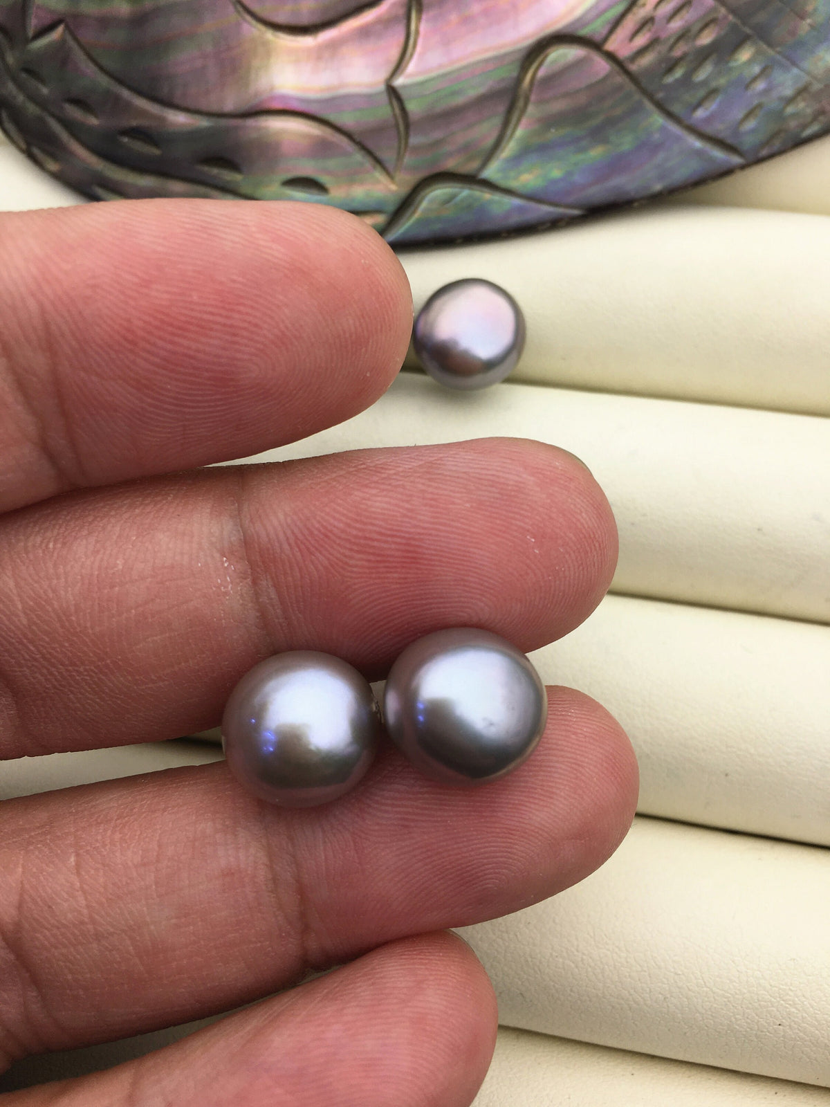 AAA 11-11.5mm big gray baroque pearl stud earrings,sterling silver stud earrings,SE1-004