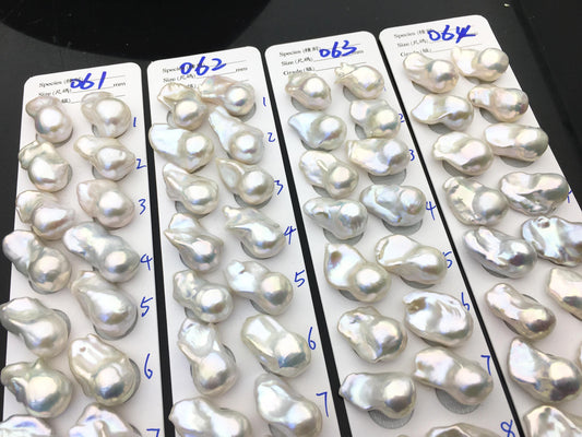 1 pair AAA 13-18x20-28mm White Flame ball Pearl Pairs-0.9mm top half hole-large Baroque freshwater pearl pairs, Fire Ball Pearl, FL15-3A-8-41