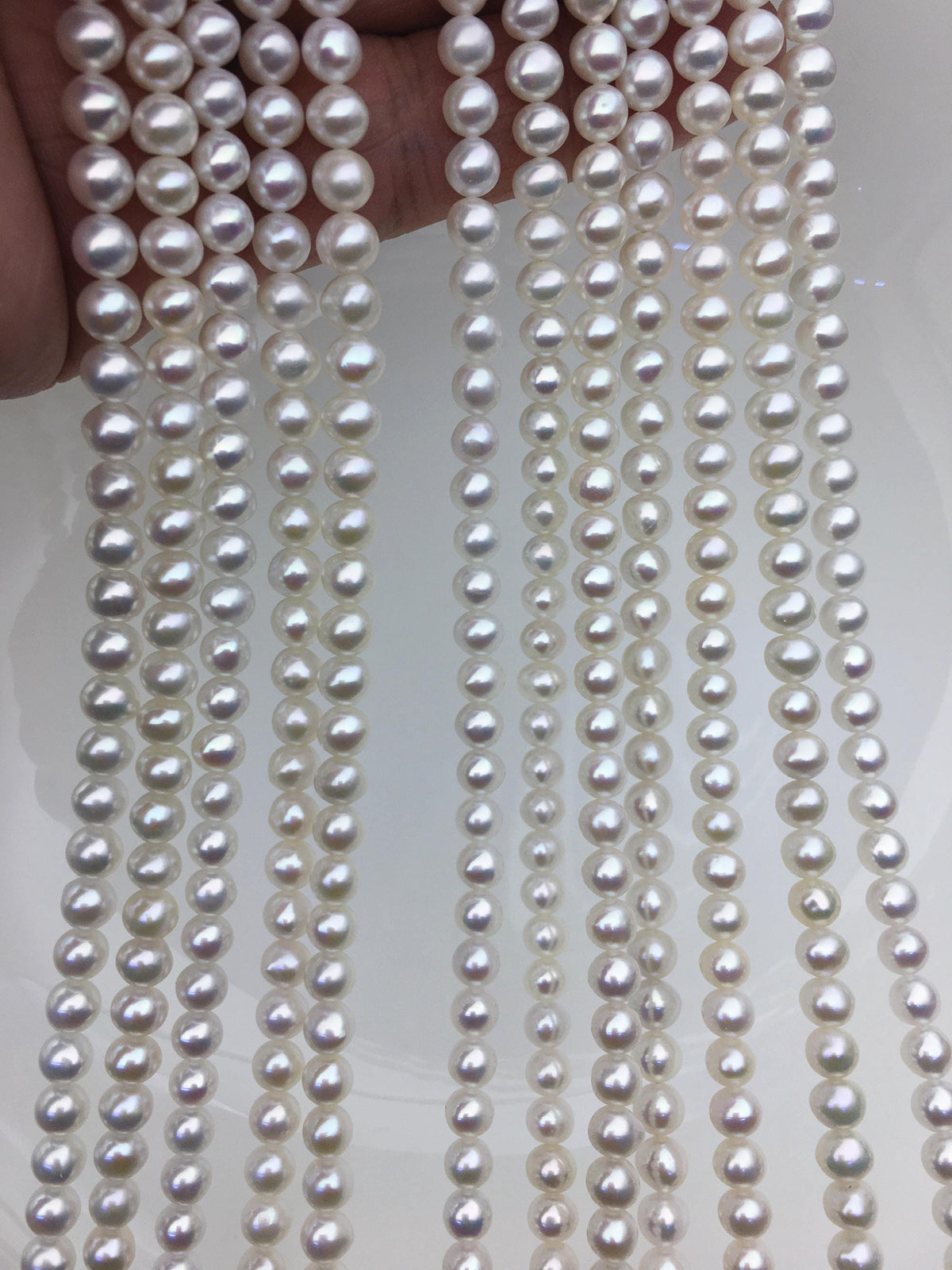 AAA 5-5.5mm white near round freshwater pearls,white freshwater round loose pearl wholesale,tiny pearl supply,RP5-3A-6