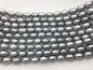 AA+ 8.4-9.3x11-13mm Gray long rice Freshwater pearl, for leather pearl necklace, Cultured pearl, white oval pearl necklace, LR9-T9